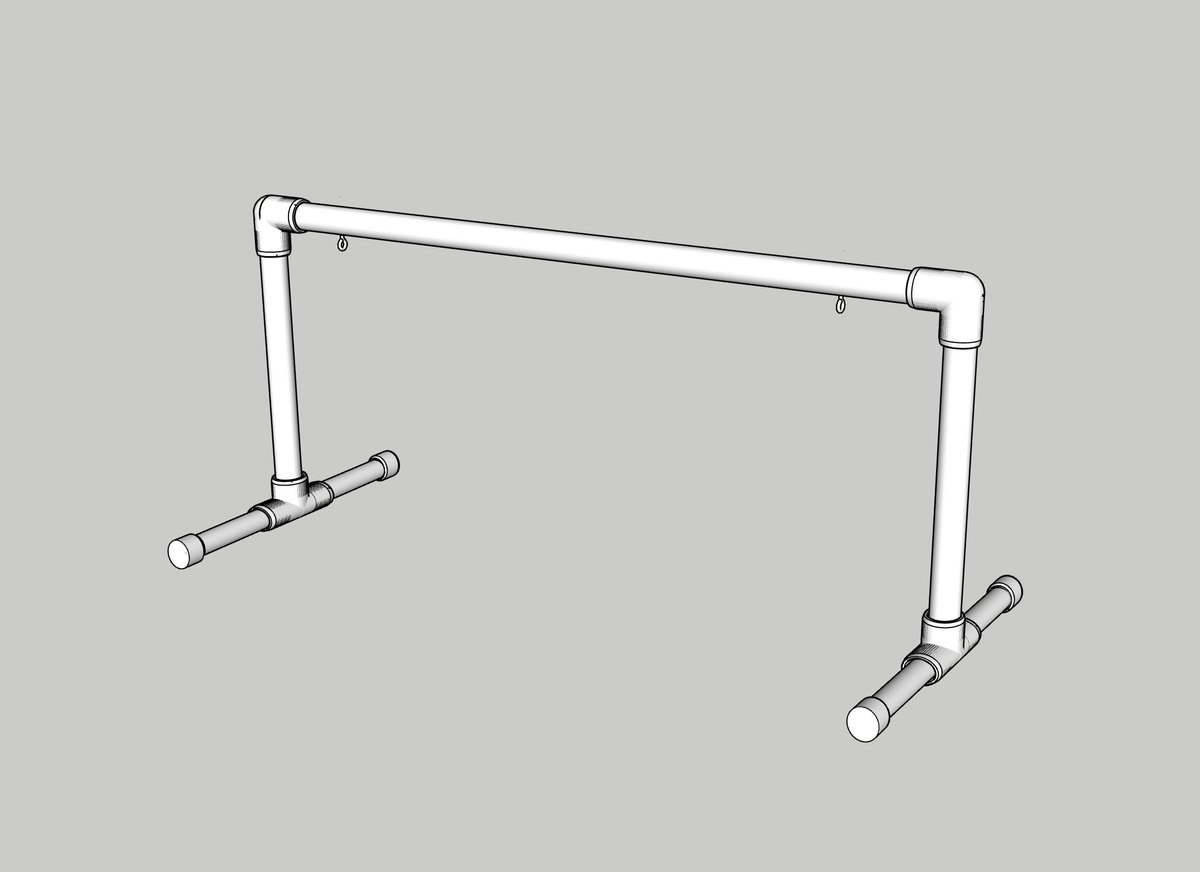 DIY PVC Grow Light Stand - Render
